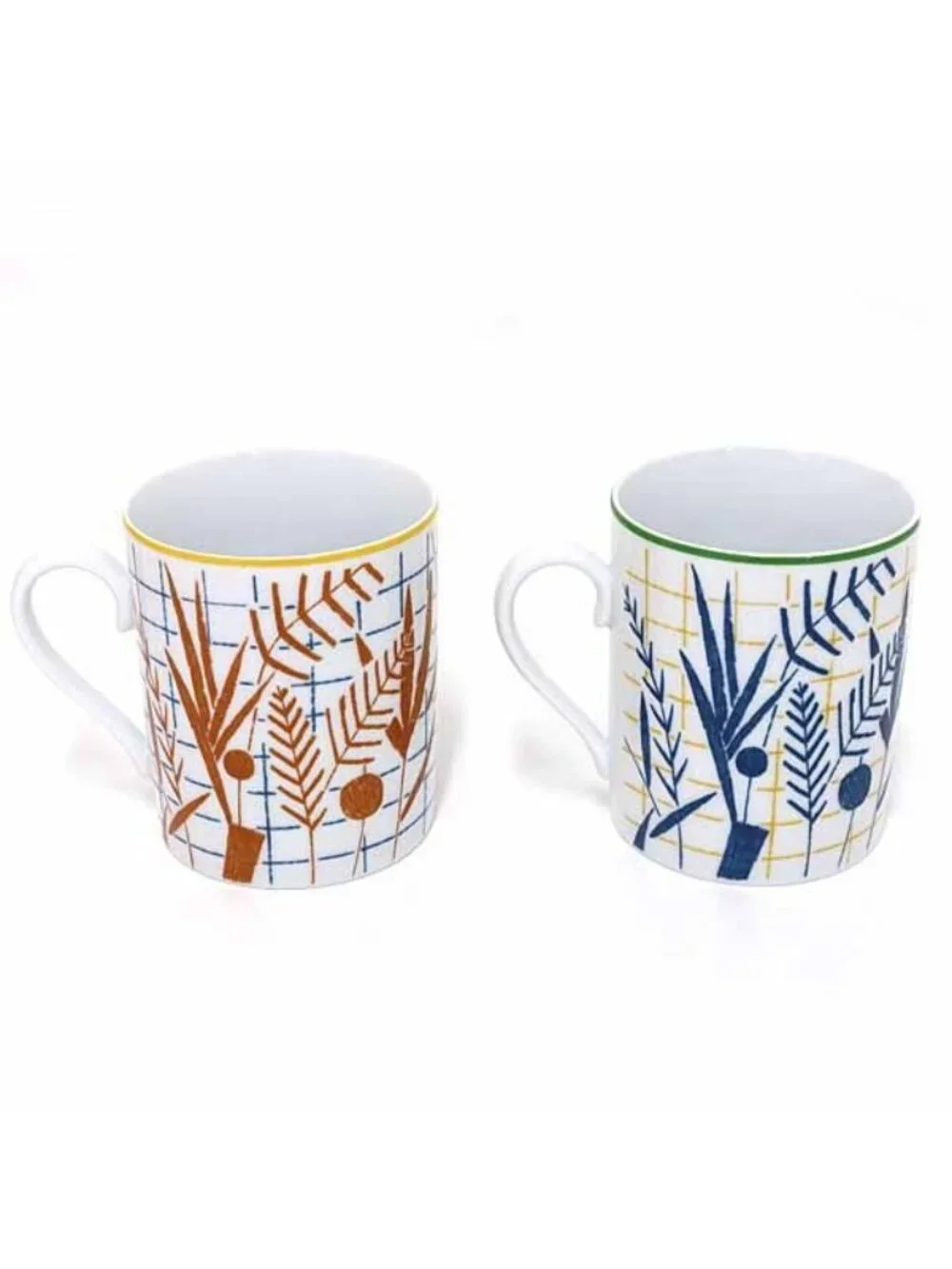 Hermes Mug <walk In The Garden> Set Of 2 Mugs Porcelain P Blue